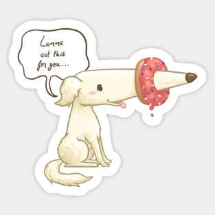 Doughnut Through a Borzoi Dog Nose Sticker